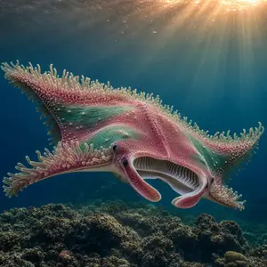 Manta ray + Sea anemone